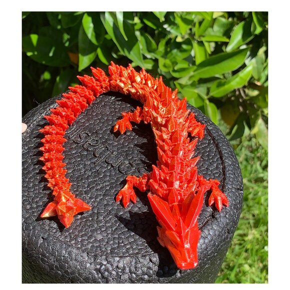 3D Printed Dragon in Egg, Full Articulated  Dragon Flexible 12"- 3Pcs EASTER EGG - Picture 7 of 11